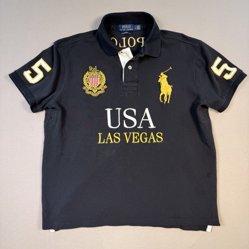 Polo Ralph Lauren Las Vegas Big Pony Shirt Black #3 Men's Size Large